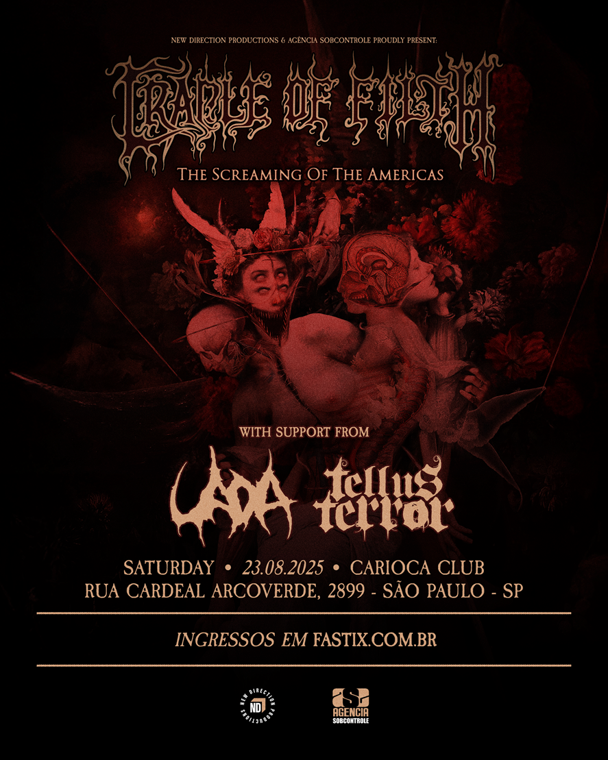 Cradle of Filth no Brasil em Agosto 2025