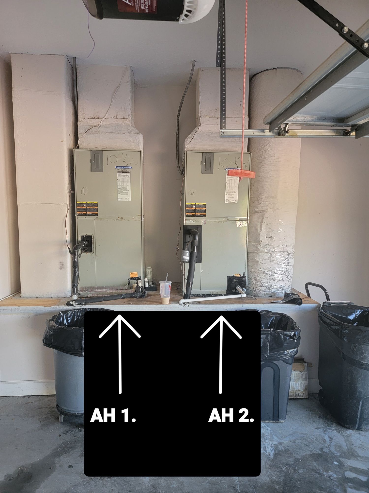 A garage with a sign that says ah 1 and ah 2