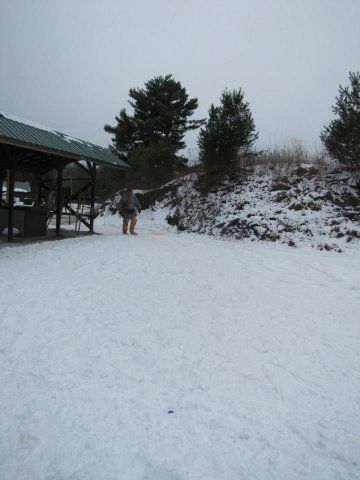 people at winter firing range