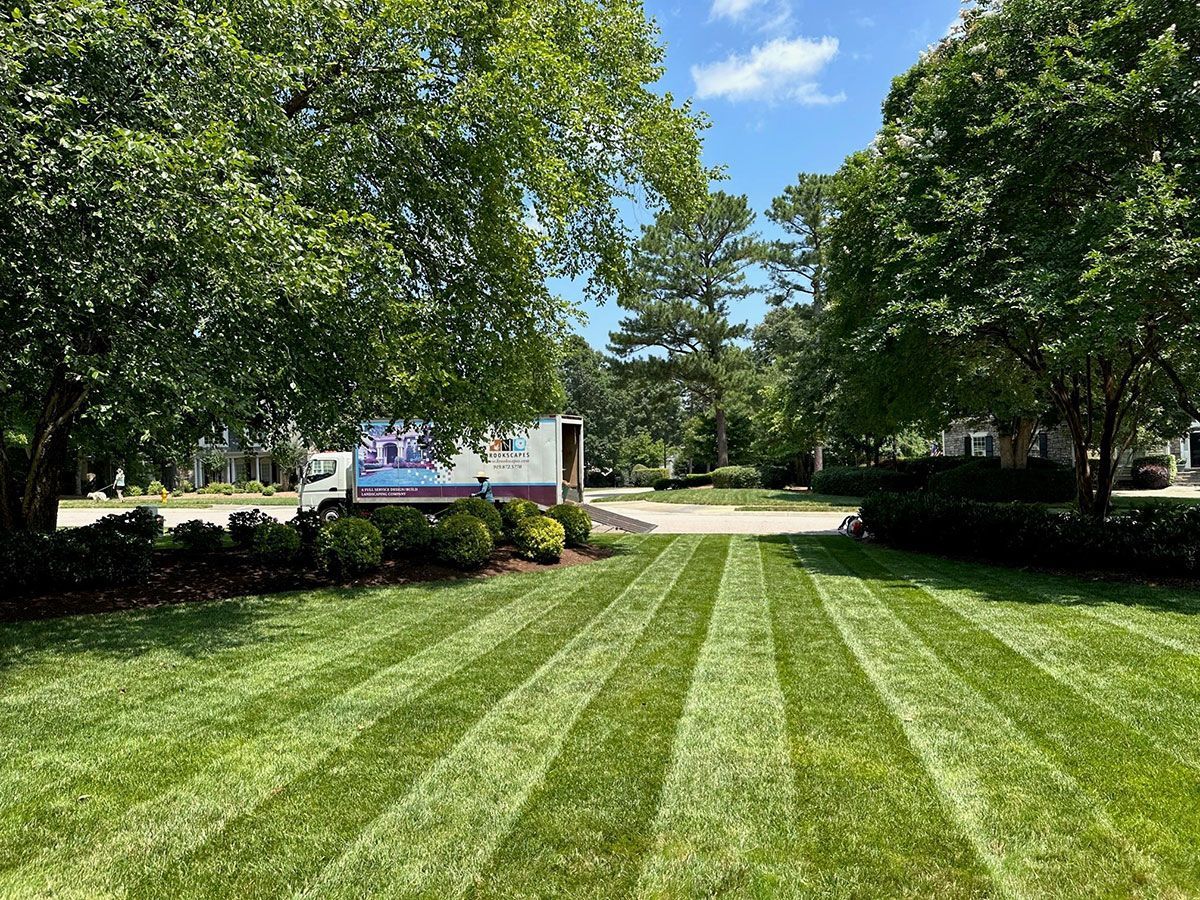 Landscape lawn mowing contract service from Brookscapes