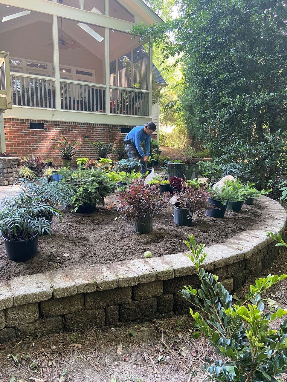 Retaining wall flower bed from Brookscapes LLC