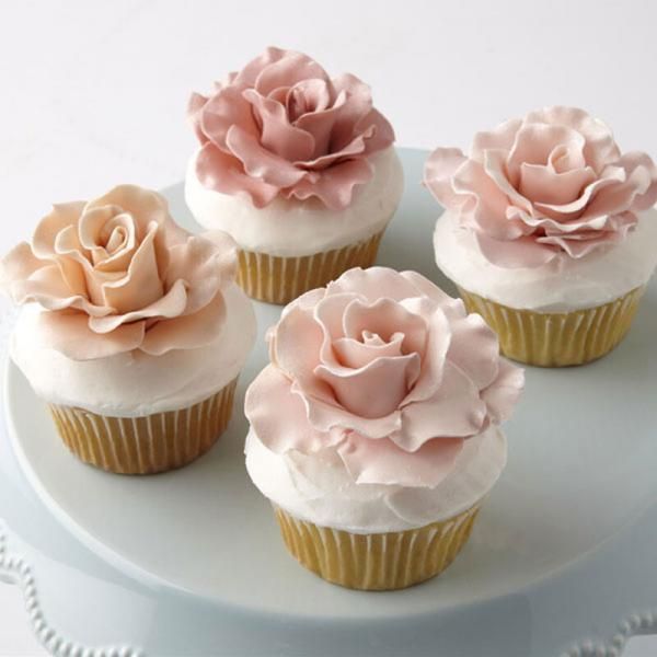 pink rose cupcakes