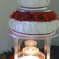 wedding cake on fountain