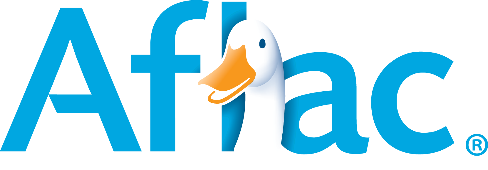 A logo for affac with a duck on it
