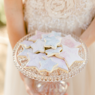 Decorated Sugar Cookies in Star shapes.