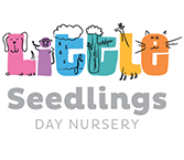 A logo for a day nursery called little seedlings.