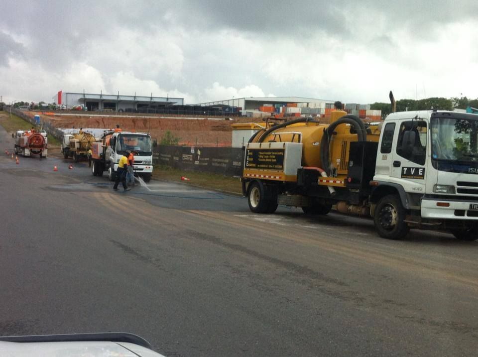 Trucks on the Side of the Road — Vacuum Excavation in Moreton Bay, QLD