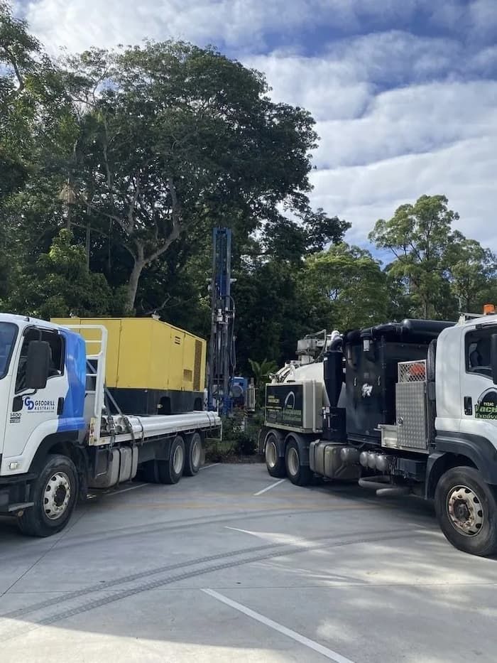 Trucks In A Parking Area — Hydro Excavation on the Sunshine Coast, QLD