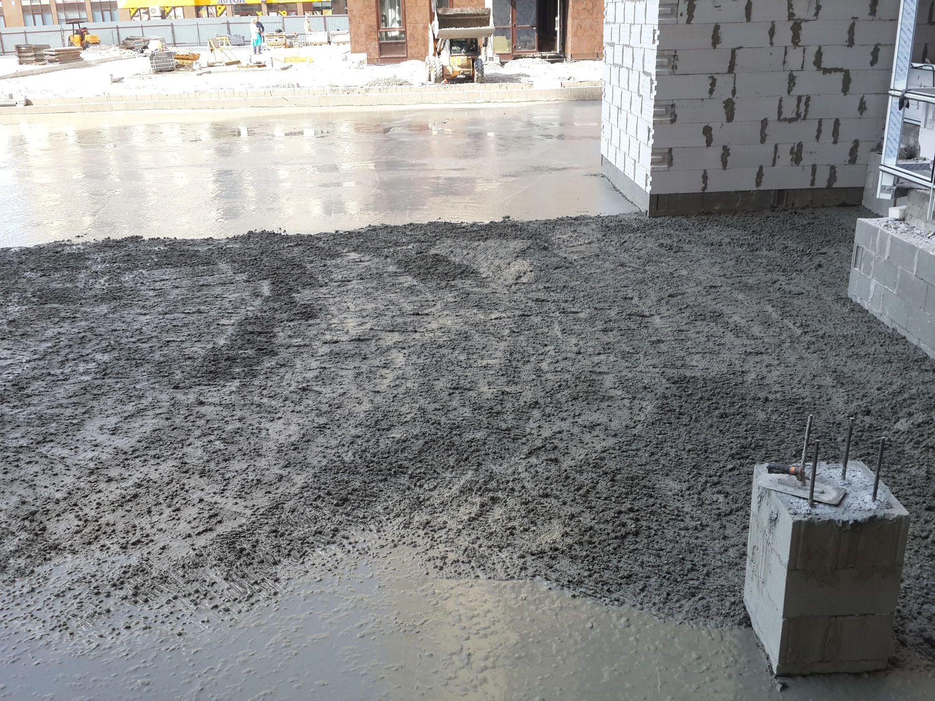 Кровля паркинга секция А, бетонные полы