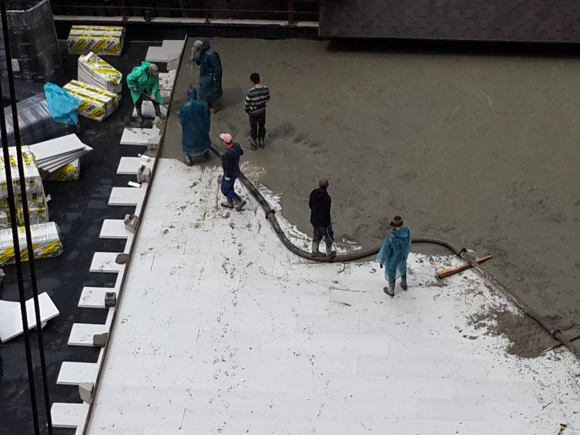 Бетонная стяжка кровли паркинга