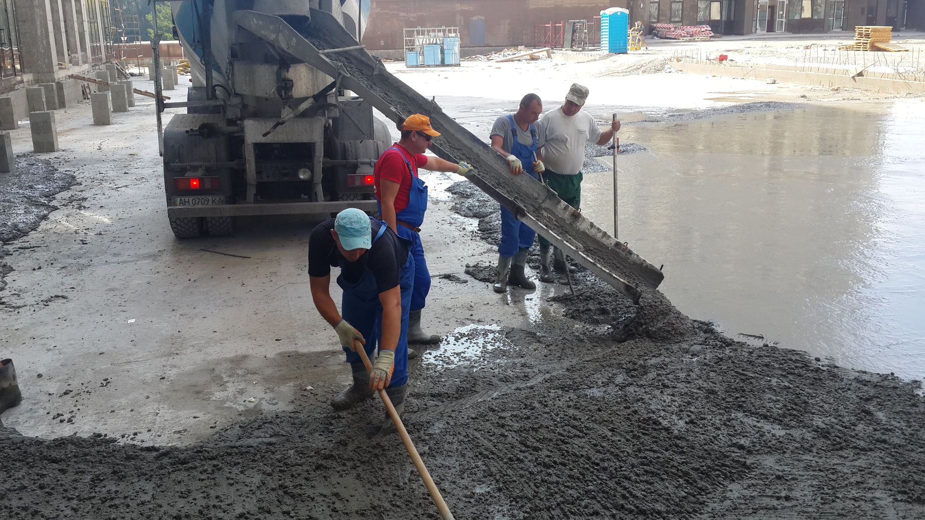 Кровля паркинга секция А, бетонные полы