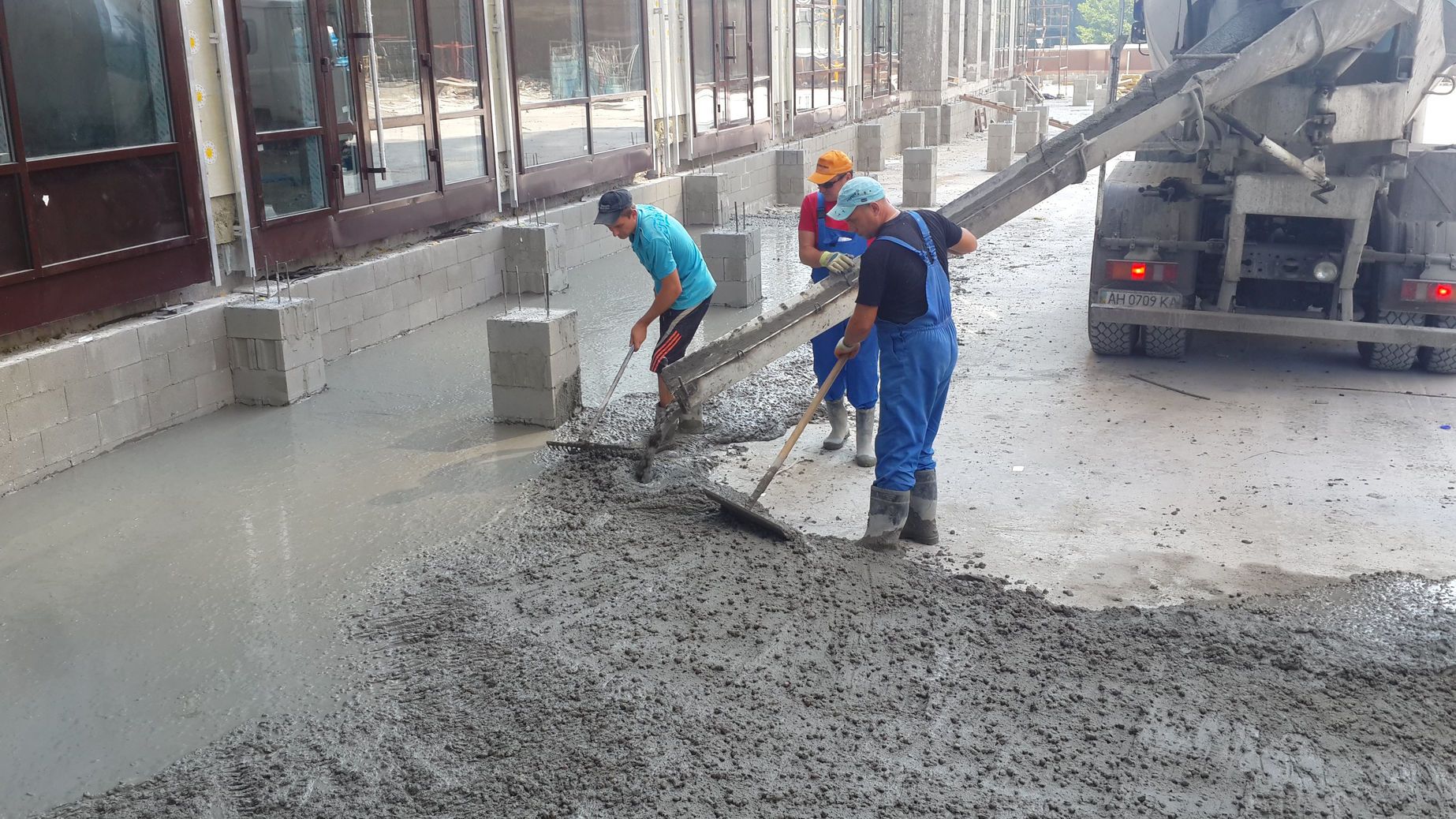 Кровля паркинга секция А, бетонные полы