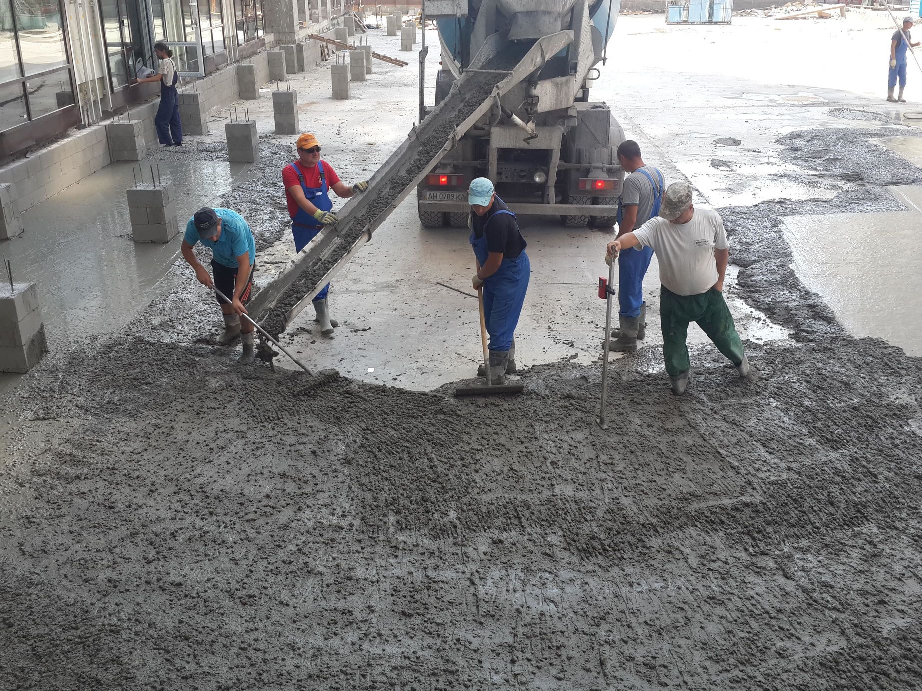 Кровля паркинга секция А, бетонные полы