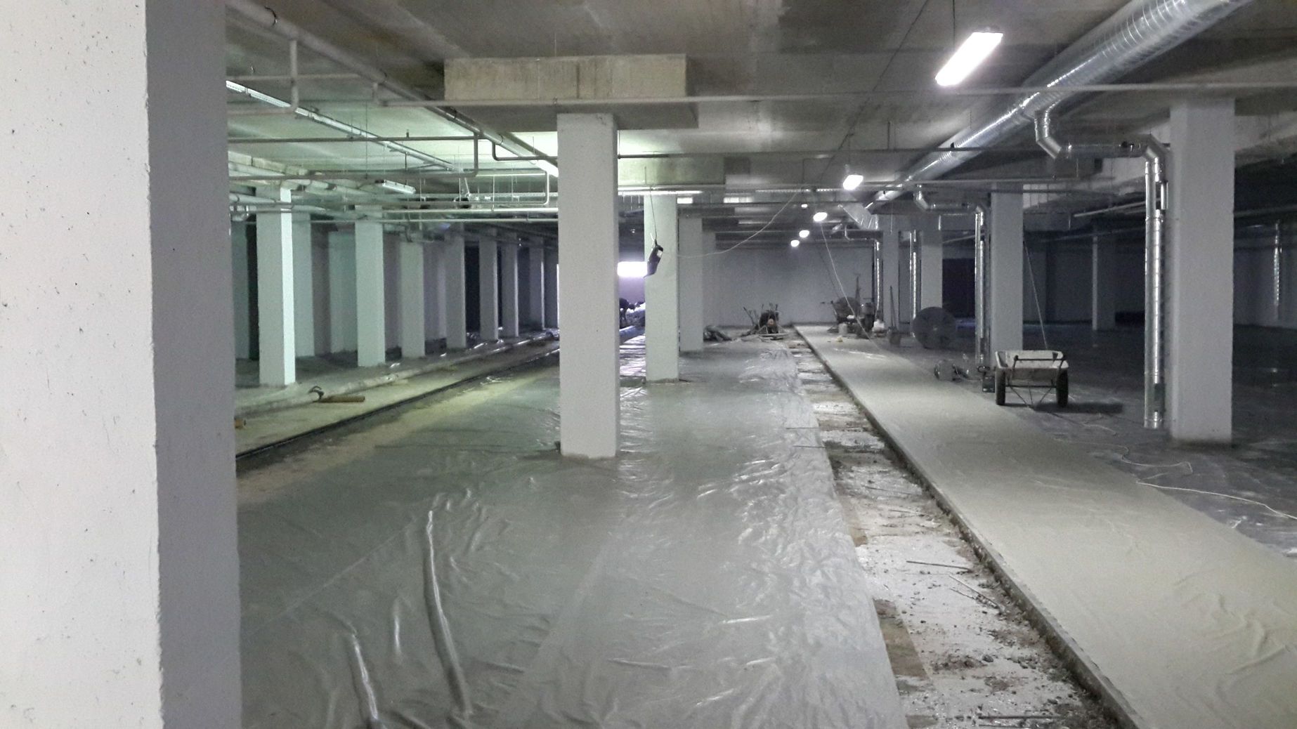 Обустройство бетонного пола паркинга