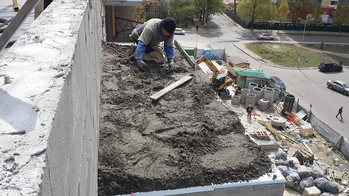 Стяжка балконных козырьков