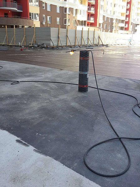 Обустройство кровли паркинга, гидроизоляция