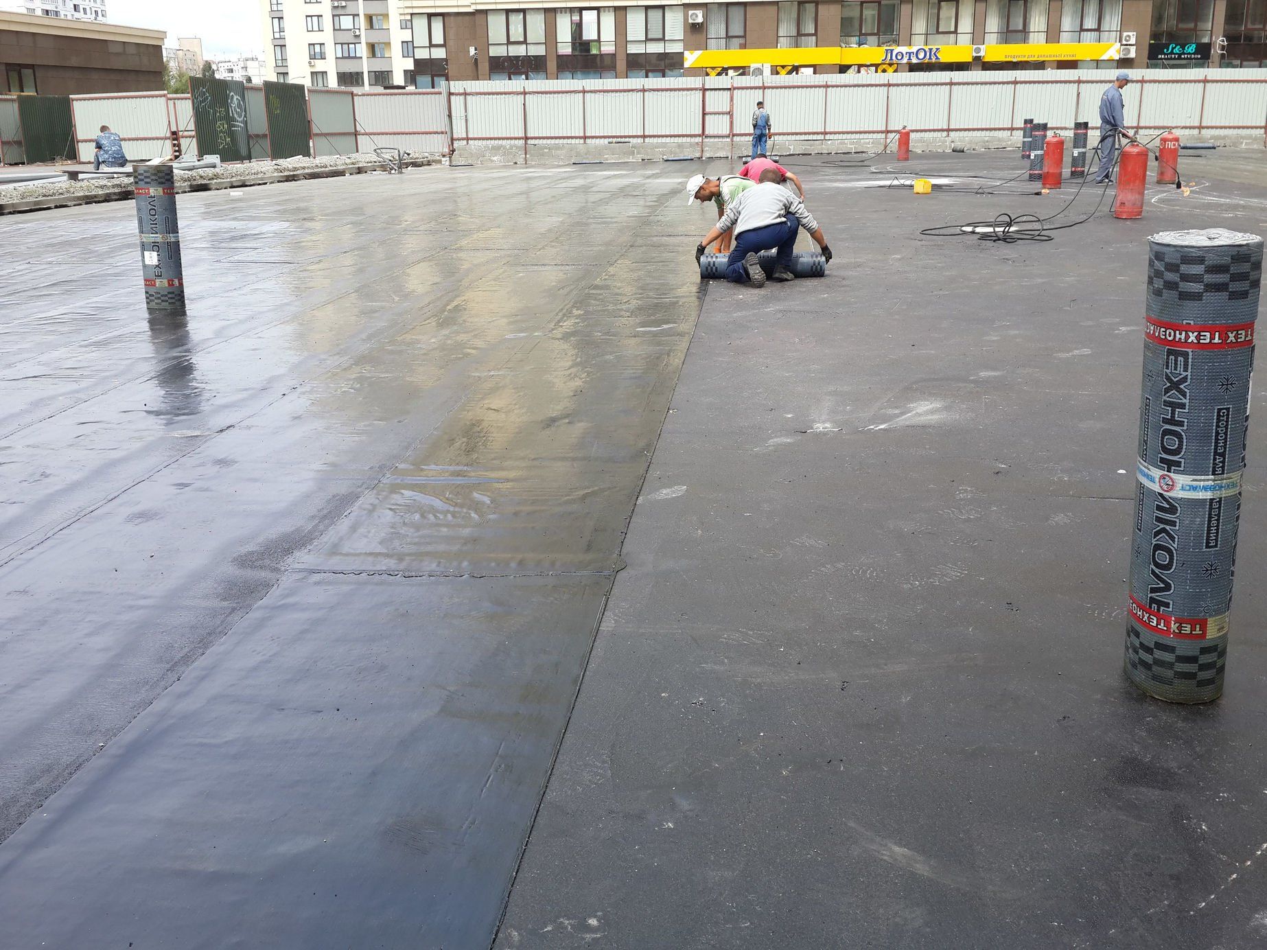 Гидроизоляция кровли верхнего паркинга