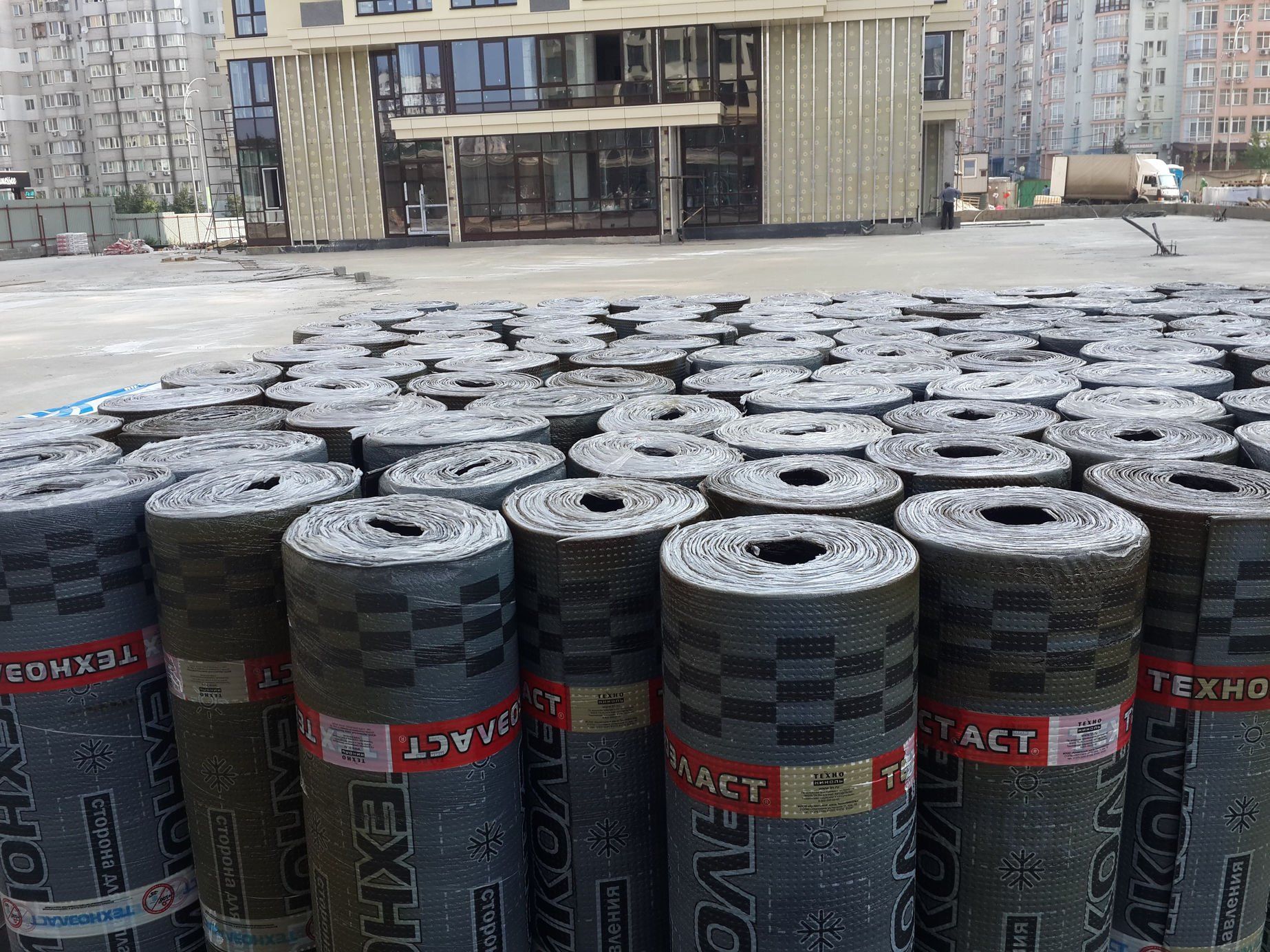 Гидроизоляция кровли верхнего паркинга