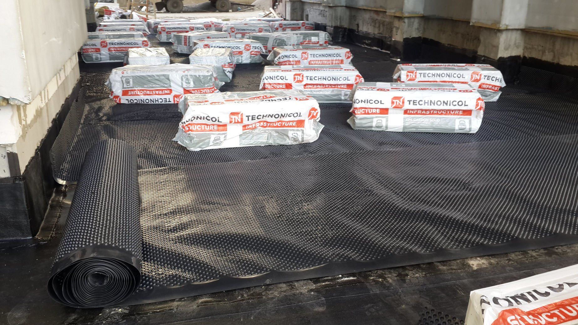 Обустройство кровли паркинга, гидроизоляция