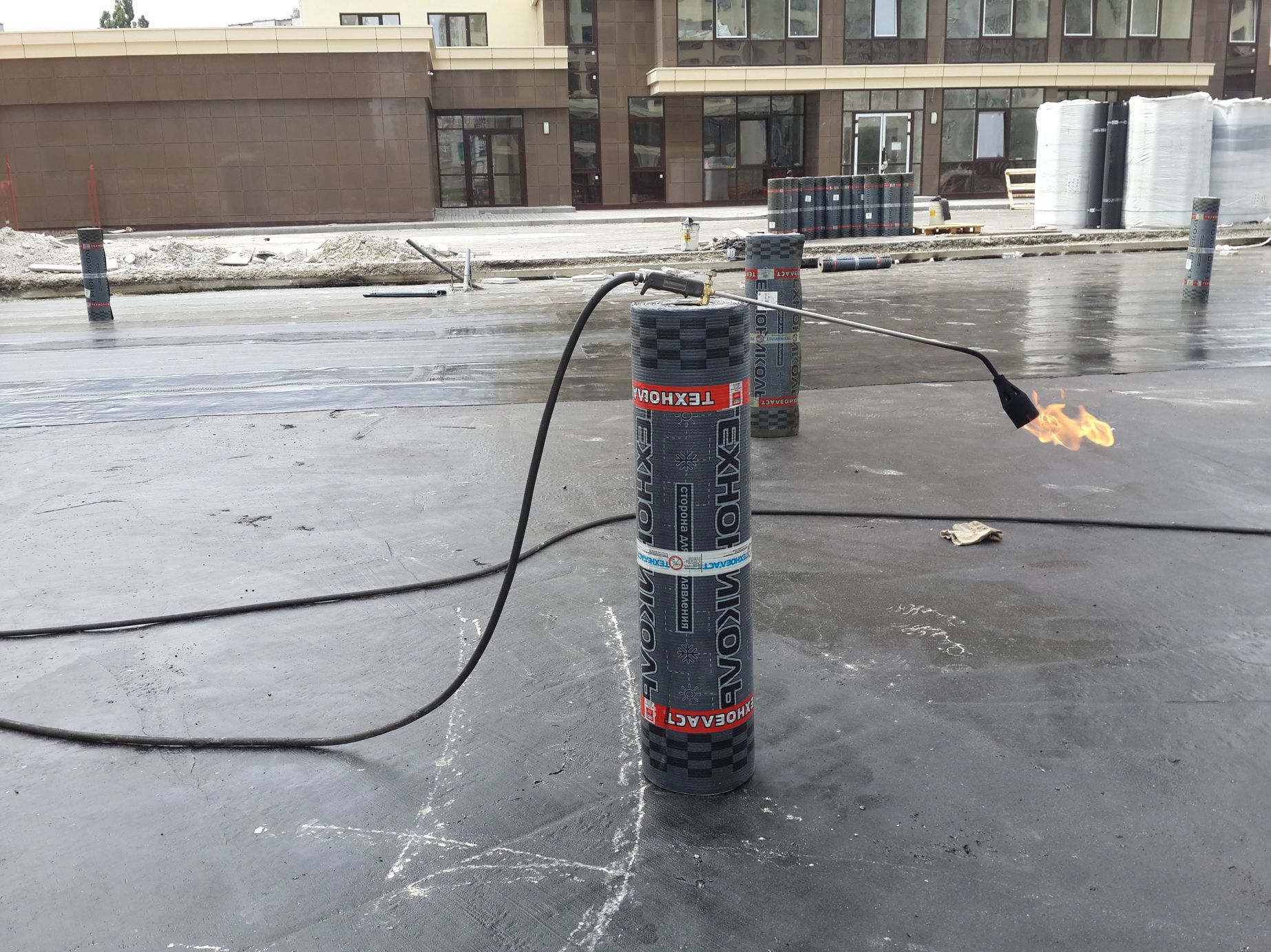 Гидроизоляция кровли верхнего паркинга