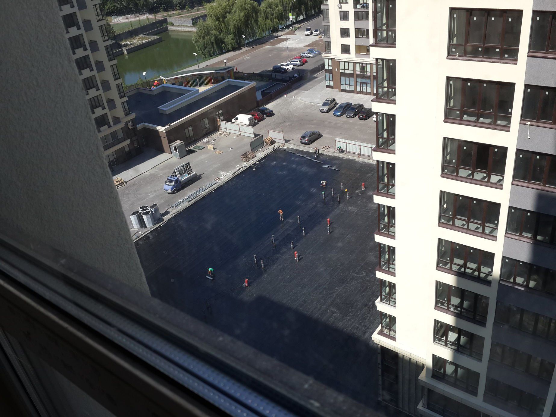 Гидроизоляция кровли верхнего паркинга