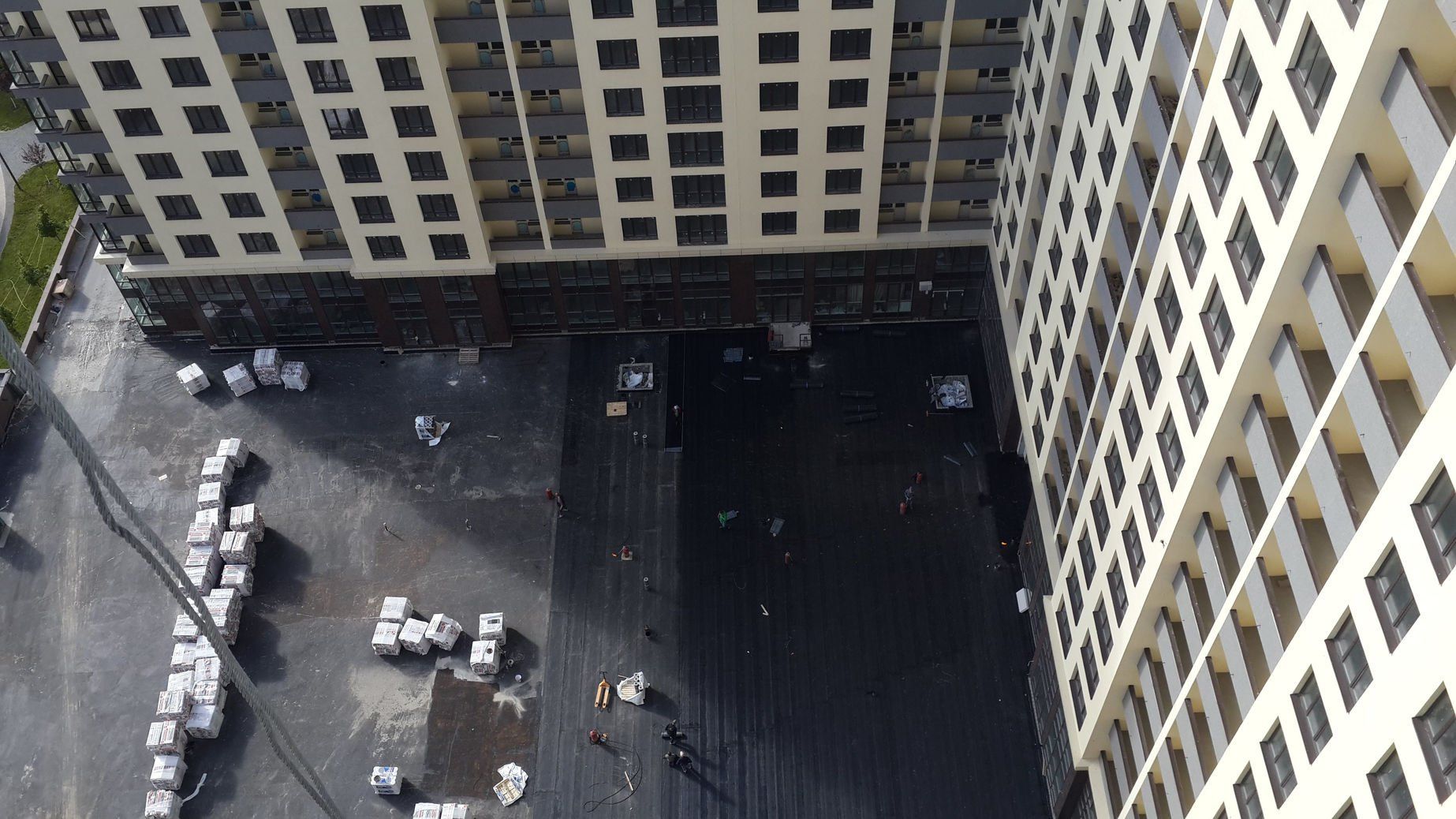 Обустройство кровли паркинга, гидроизоляция