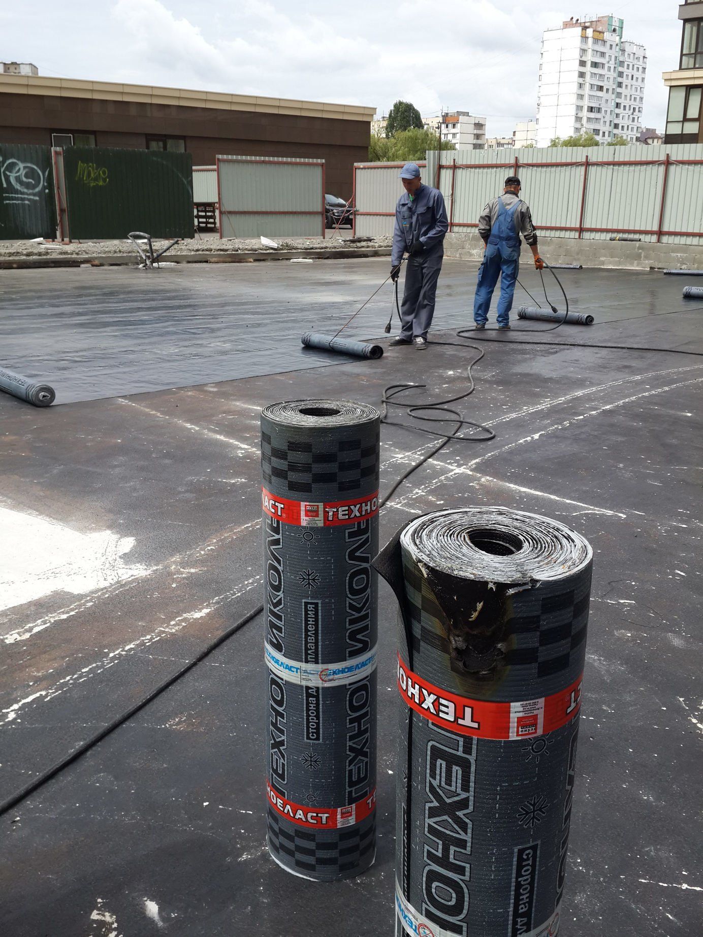 Гидроизоляция кровли верхнего паркинга