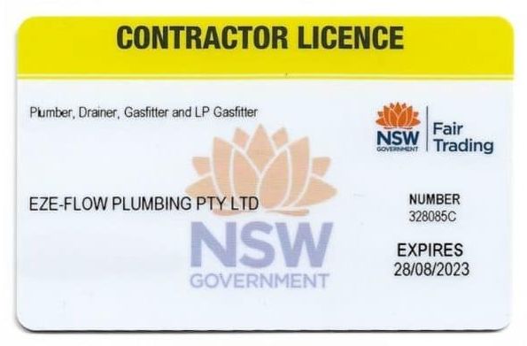 Eze-Flow Plumbing Contractor Licence