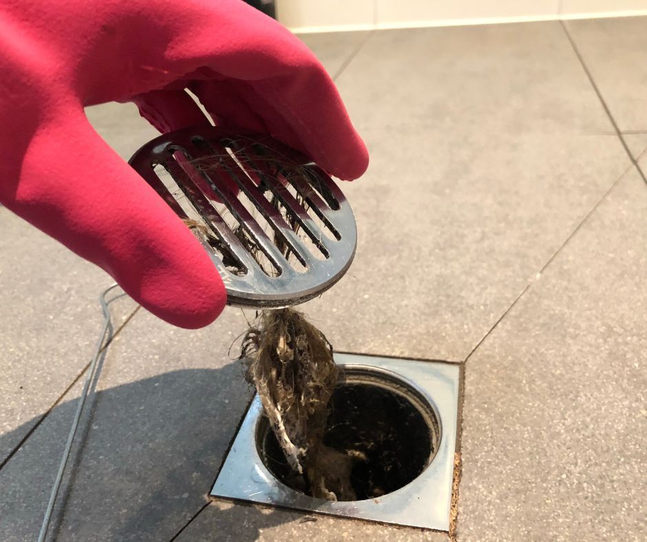 cleaning the drains