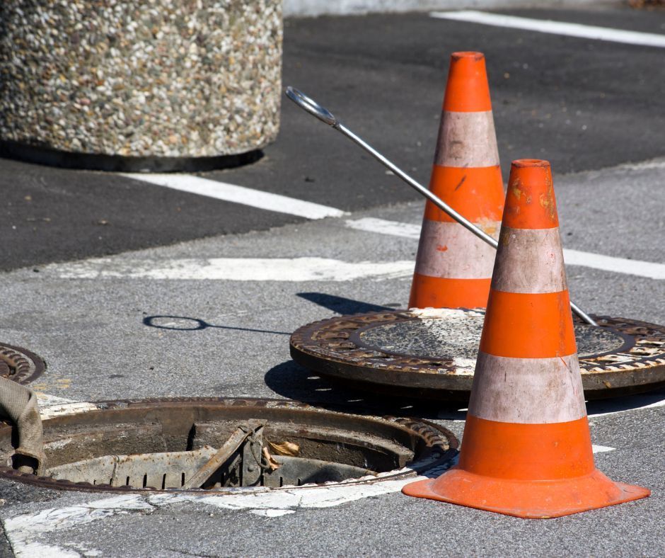 collapsed sewer pipe