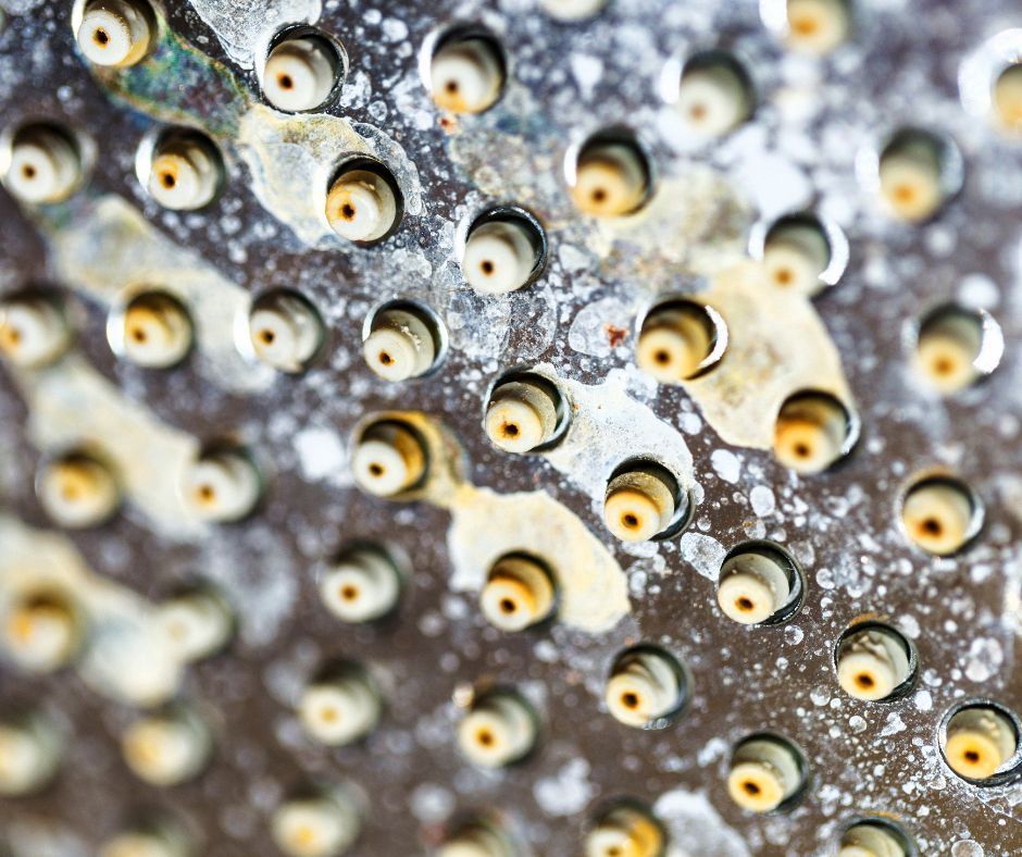 Effects of hard water on a showerhead