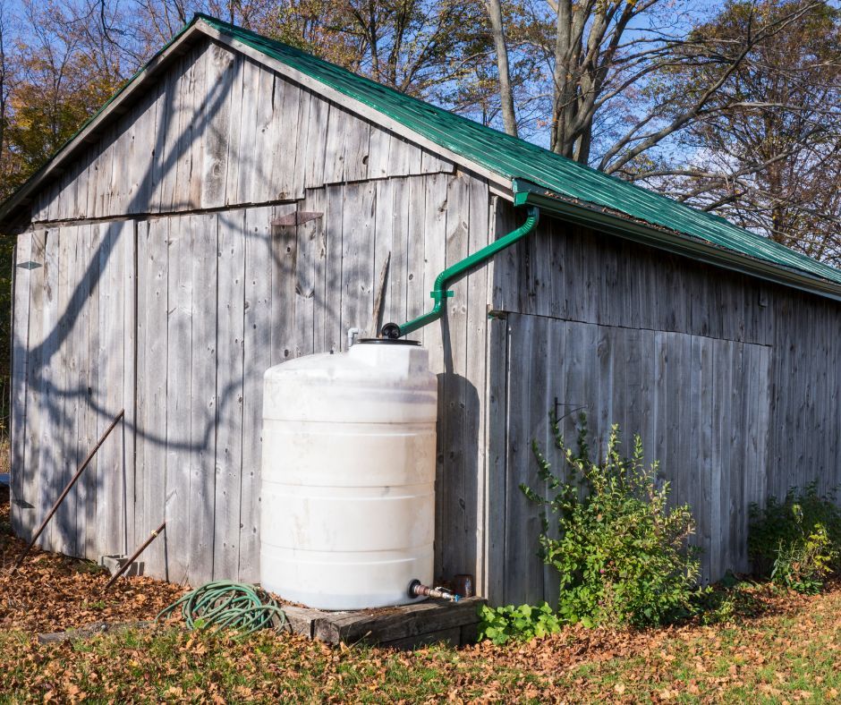 Rainwater storage setup