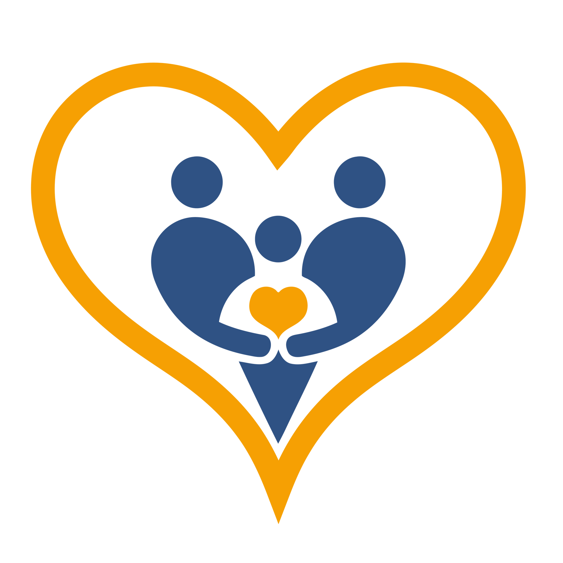 Family-owned and operated family icon inside heart symbolizing trust, care, and cremations