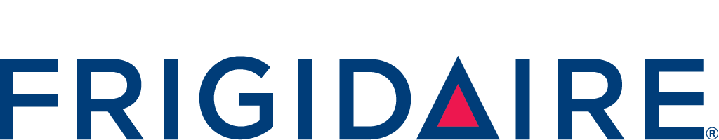 El logotipo de Frigidaire es azul y rojo sobre un fondo blanco.