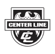 A black and white logo center line.