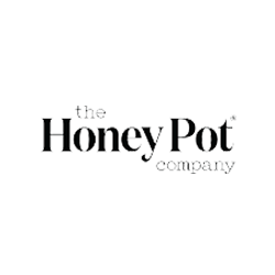 The honey pot company logo is black and white on a white background.