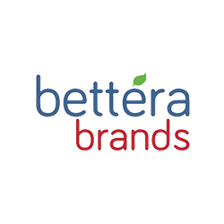 The bettera brands logo has a green leaf on it.