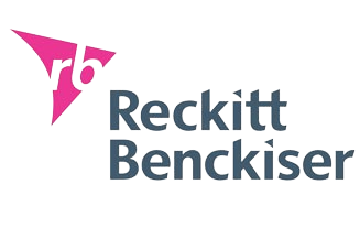 A logo for reckitt benckiser is shown on a white background.