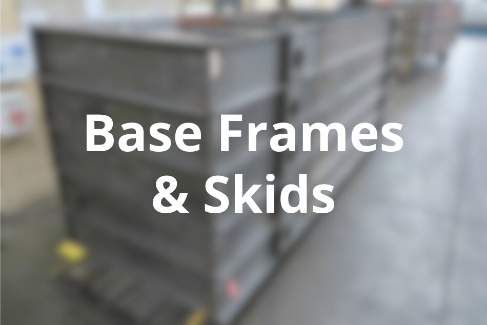 Heavy-duty base frame fabricated by United Alloy for industrial equipment.