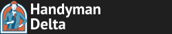 A handyman delta logo with a man in a suit and tie