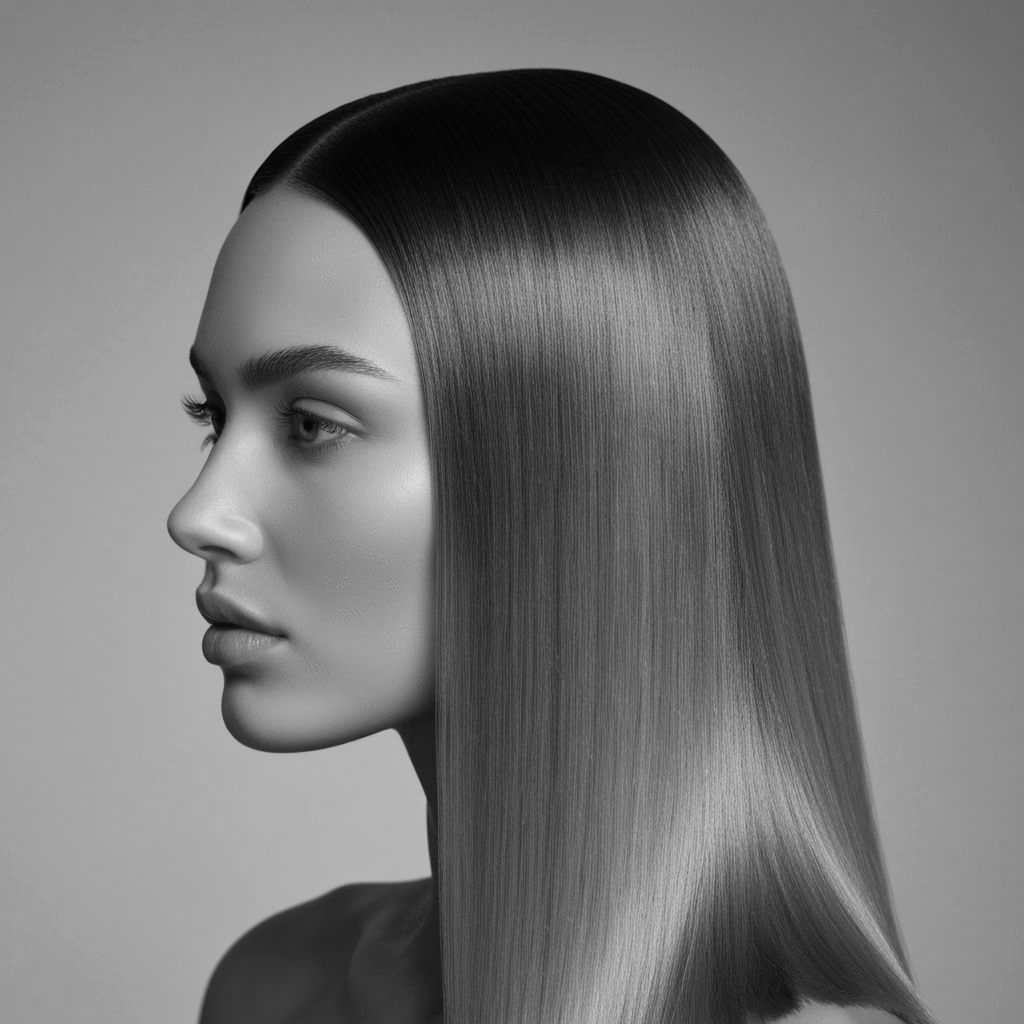 Woman with layered, shoulder-length hair, soft expression, wearing a light sweater, outdoors.