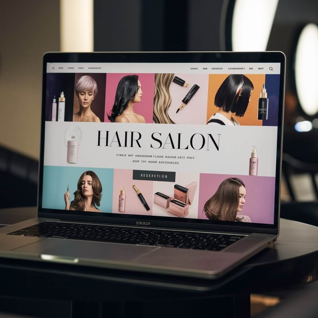 Web Design Services for local hair salon website mockup