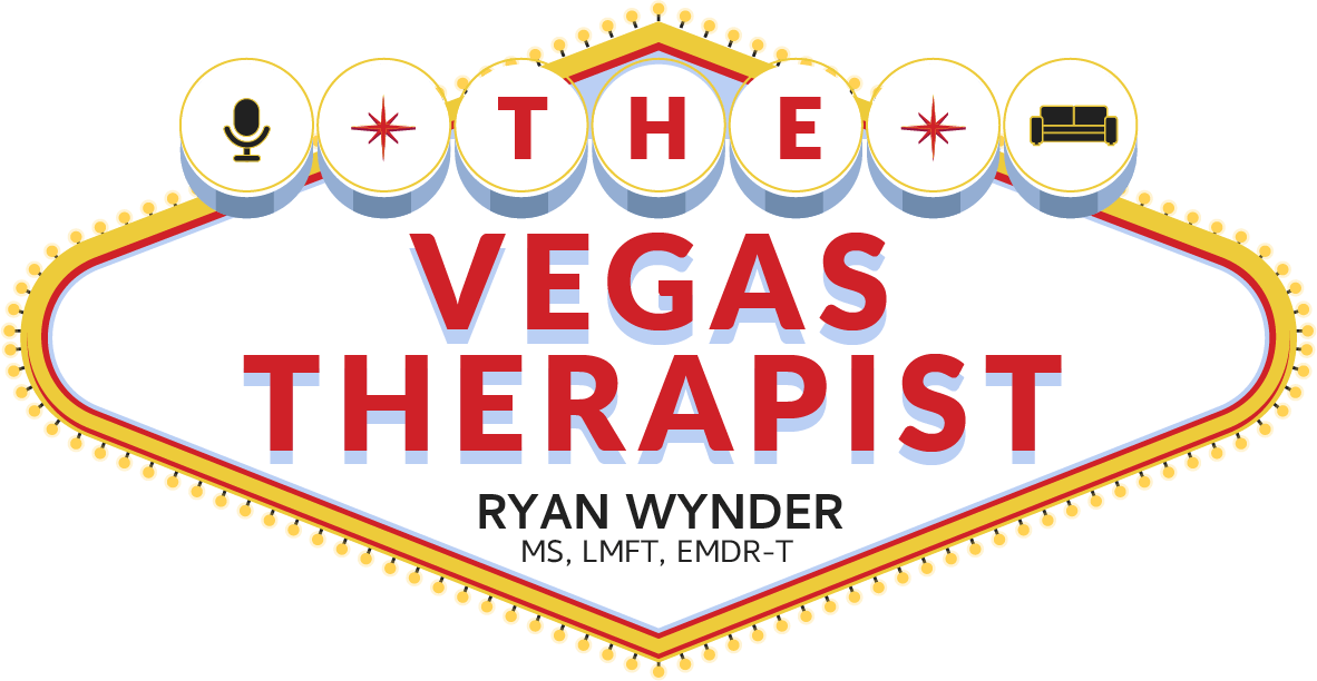 a logo for the vegas therapist by ryan wynder