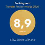 Slow Suites Luchana recibe el distintivo de los Booking.com Traveller Review Awards 2020 con una calificación de 8.9.