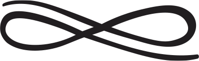 A black and white infinity symbol on a white background.