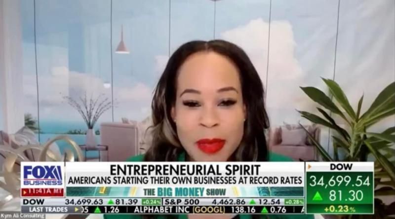 A woman is on a fox news channel talking about entrepreneurial spirit