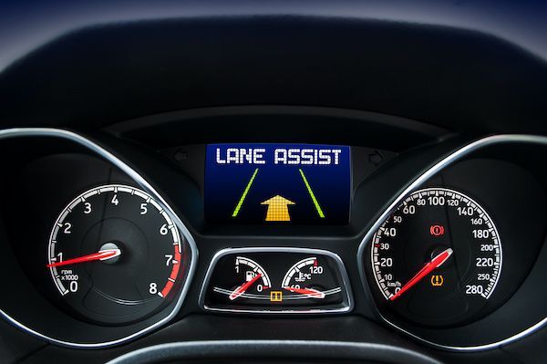 Car dashboard displaying