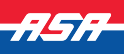 ASA logo with red and blue stripes and white text.