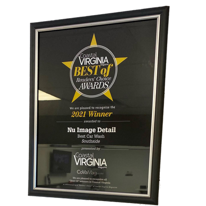 a framed certificate that says virginia best of reader 's choice awards .