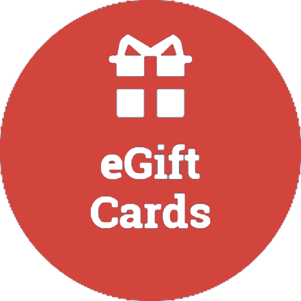 a red circle with the words egift cards on it